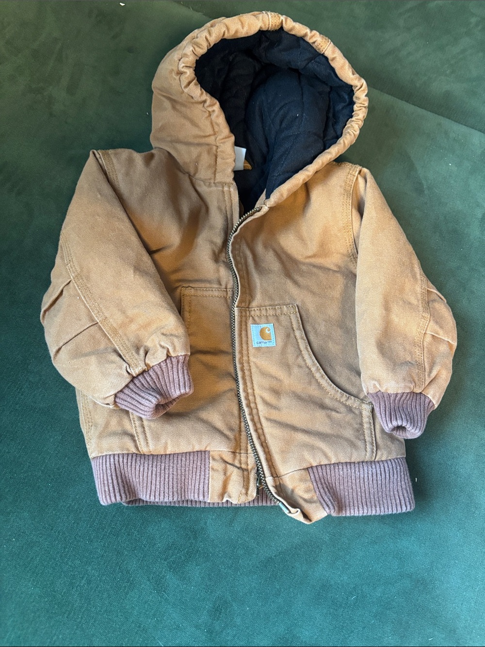 Carhartt Kids Tan Brown Hooded Zip Jacket